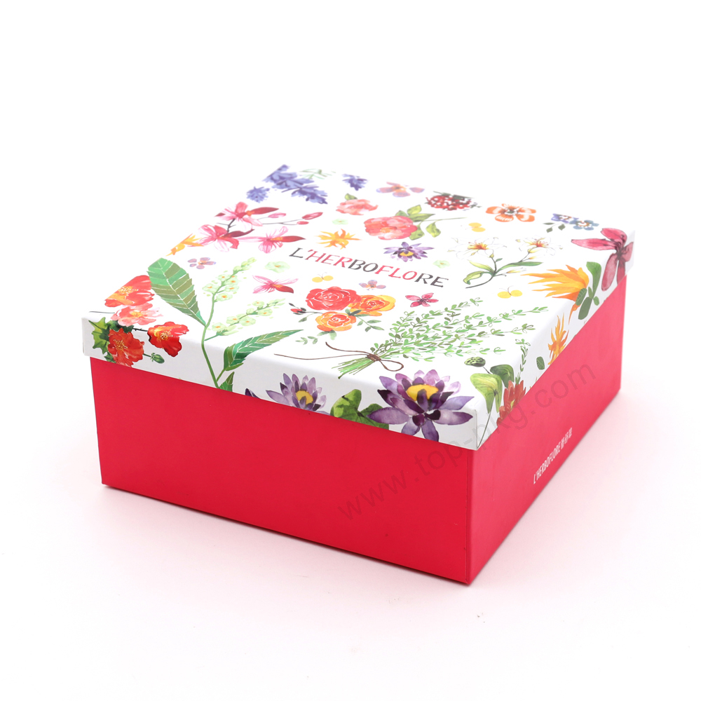 colorful lid-off packaging box