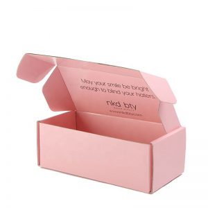 Custom mailer box pink color double sides printing shipping box