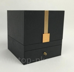 Custom cardboard packaging box with nameplate drawer box