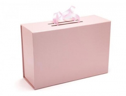 Custom collpasible gift box foldable gift box with ribbon